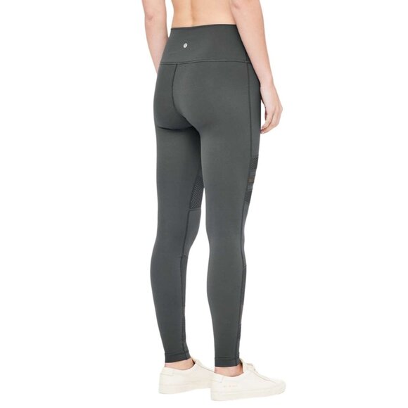 Lululemon Athletica Womens Gray Wunder Under High Rise Tight Mix Mesh 28" Size 2 - Picture 2 of 7